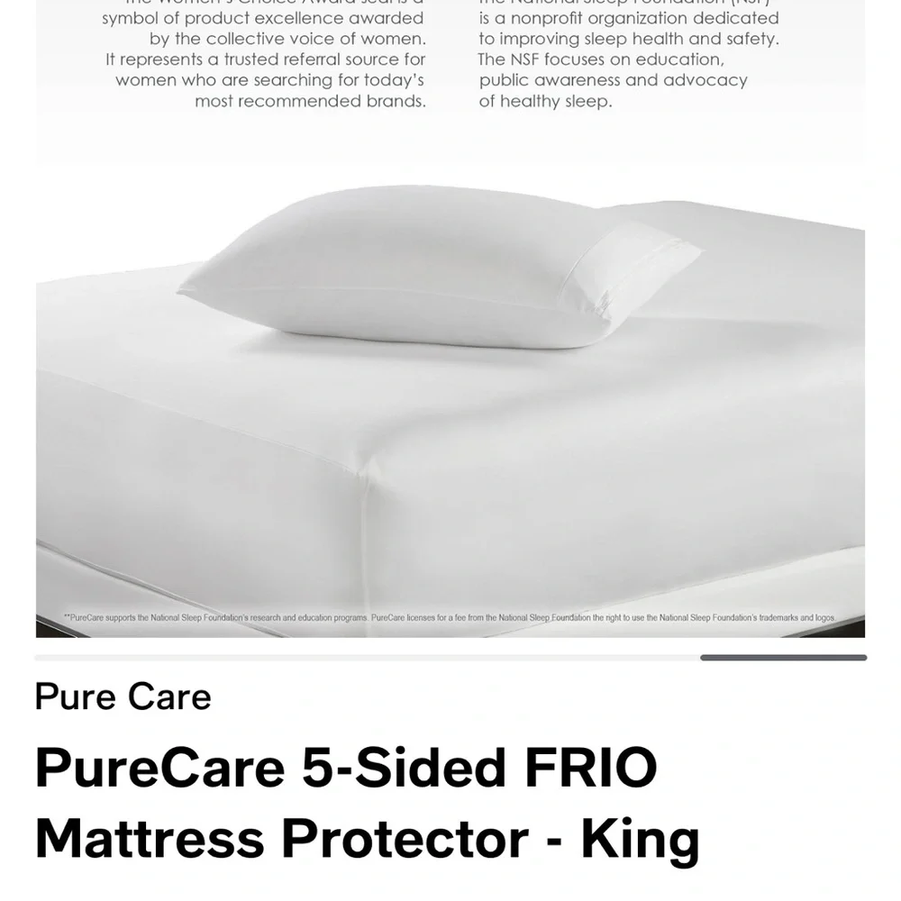 PureCare 5 -Side FRIO Mattress Protector - California King